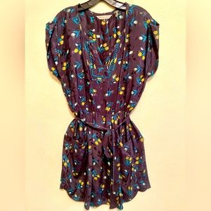 Rebecca Taylor Flower Print Silk Dress